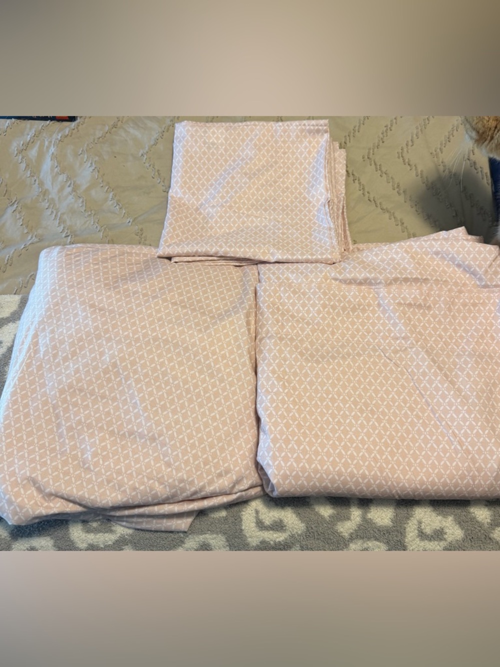 The Big One Blush Pink Geometric Sheet Set